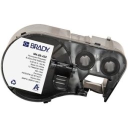 Brady M4-89-422 etiquetas de poliéster negro sobre blanco 38,1 mm x 12,7 mm