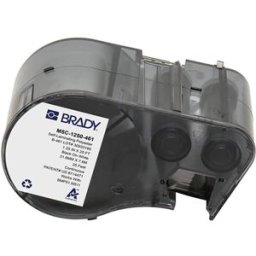 Brady M5C-1250-461 etiquetas de poliéster laminado negro sobre blanco 31,75 mm x 7,62 m