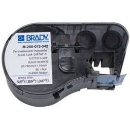 Brady M-250-075-342 cinta termorretráctil negro sobre blanco 19,05 mm x 11,15 mm