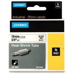 Dymo 18057 (S0718330) cinta tubo termorrectráctil negro sobre blanco 19mm