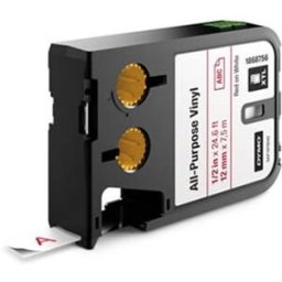 Dymo XTL 1868756 cinta vinilo rojo sobre blanco 12mm