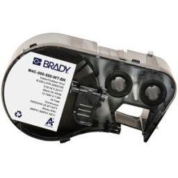 Brady M4C-500-595-WT-BK cinta de vinilo negro sobre blanco 12,7 mm x 7,62 m