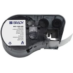 Brady M5C-1000-499 etiquetas de tejido de nailon negro sobre blanco 25,4 mm x 4,88 m