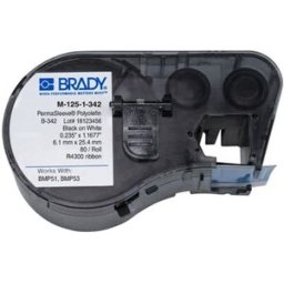 Brady M-125-1-342 cinta termorretráctil negro sobre blanco 6,00 mm x 25,78 mm