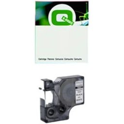 Q-Nomic S0718040 / 16957 cinta nylon flexible negro sobre blanco 12mm