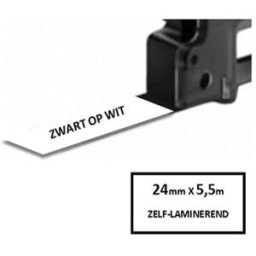 Q-Nomic S0773860 / 1734821 IND Rhino cinta auto-laminable negro sobre blanco 24mm