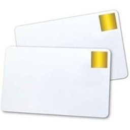Brady Magicard CR80 Tarjetas PVC blancas con sello HoloPatch dorado 500 unidades