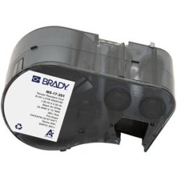 Brady M5-17-351 etiquetas de vinilo negro sobre blanco 25,4 mm x 12,7 mm