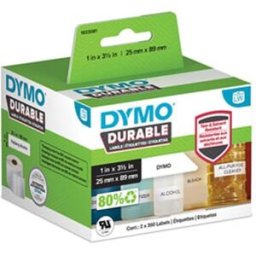 Dymo 1933081 etiqueta precortada negro sobre blanco 25x89mm