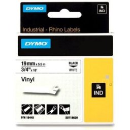 Dymo 18445 (S0718620) cinta vinilo negro sobre blanco 19mm