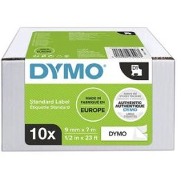 Dymo 2093096 cinta negra sobre blanco 9 mm 10 cintas