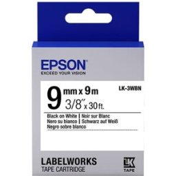Epson LK-3WBN Cinta negro sobre blanco 9mm (C53S653003)