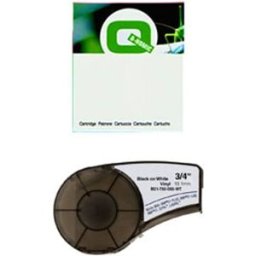 Q-Nomic M21-750-595-WT Cinta Vinilo Negro sobre blanco 19,1mm x 6,40M