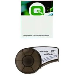 Q-Nomic M21-750-595-BL Cinta Vinilo Blanco sobre azul 19,1mm x 6,40M