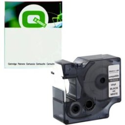 Q-Nomic 1805430 IND Rhino cinta vinilo negro sobre blanco 24mm