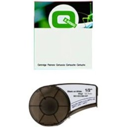 Q-Nomic M21-500-595-WT Cinta Vinilo Negro sobre blanco 12,7mm x 6,4M