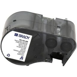 Brady M5-103-498 etiquetas de tejido de vinilo negro sobre blanco 31,75 mm x 25,4 mm