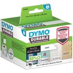 Dymo 1933083 etiquetas cuadradas negro sobre blanco 25x25mm