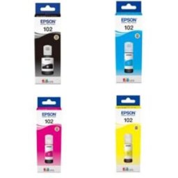 Epson 102 Pack Botellas de tinta negra + 3 colores