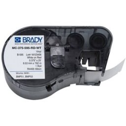 Brady MC-375-595-RD-WT cinta de vinilo blanco sobre rojo 9,53 x 7,62 m