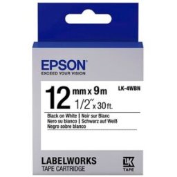 Epson LK-4WBN Cinta negro sobre blanco 12mm (C53S654021)