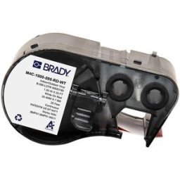 Brady M4C-1000-595-RD-WT etiquetas de vinilo blanco sobre rojo 25,40 mm x 7,62 m