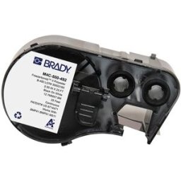 Brady M4C-500-492 FreezerBondz cinta de poliéster negro sobre blanco 12,7 mm x 7,62 m