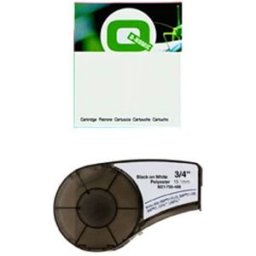 Q-Nomic M21-750-488 Cinta Poliéster Negro sobre blanco 19,1mm x 6,40M