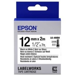 Epson LK-4WBH Cinta negro sobre blanco resistente al calor 12mm (C53S654025)