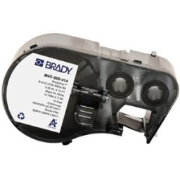 Brady M4C-500-414 etiquetas de material velcro de poliéster negro sobre blanco 12,70 mm x 3,66 m