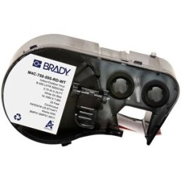 Brady M4C-750-595-RD-WT etiquetas de vinilo rojo sobre blanco 19,05 mm x 7,62 m