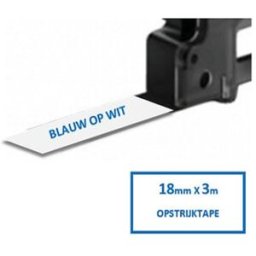 Q-Nomic TZe-FA4B cinta para la ropa azul sobre blanco 18mm