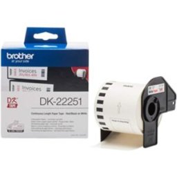 Brother DK-22251 Cinta continua negro/rojo sobre blanco Papel Multipropósito 62mmx15,24M