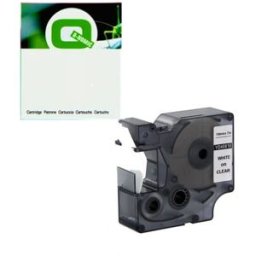 Q-Nomic 45810 (S0720900) cinta poliéster blanco sobre transparente 19mm