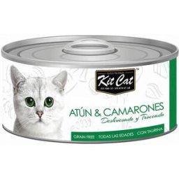 Kit Cat Gato Atún y Camarones en Gelatina Latas 80 gr
