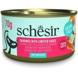 Schesir Grill Adult Sardinas con Salsa de Langosta en Salsa Lata para Gatos 70 gr