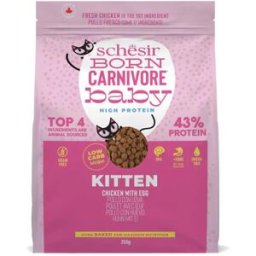 Schesir Born Carnivore Baby Kitten Pollo con Huevo para Gatitos 255 gr