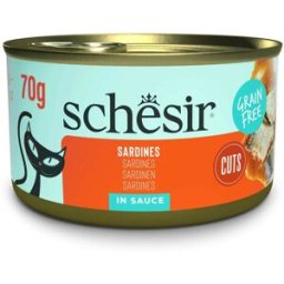 Schesir Grill Adult Sardinas en Salsa Lata para Gatos 12 x 70 gr