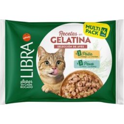 Libra Pack Sobres en Gelatina Pollo y Pavo para Gatos Adultos 12 x 85 gr