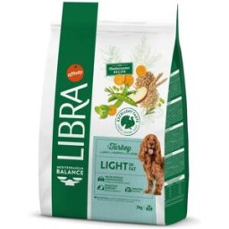 Libra Adult Light In Fat Pienso con Pavo y Cereales Integrales para Perros 2 x 12 kg