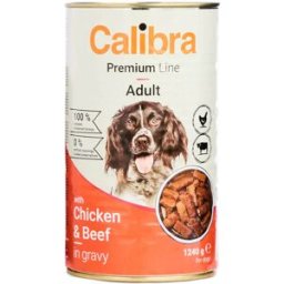Calibra Premium Line Adult Pollo y Vacuno en Salsa Lata para Perros 12 x 1.24 kg