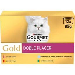 Purina Gourmet Gold Surtido Doble Placer Gato Latas 12 x 85 gr