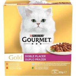 Purina Gourmet Gold Surtido Doble Placer Gato Latas 8 x 85 gr