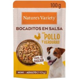 Nature`s Variety Nature’s Variety Bocaditos en Salsa Pollo y Verduras para Perros Mini 24 x 100 gr