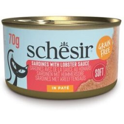 Schesir Grill Adult Sardinas con Salsa de Langosta en Paté Lata para Gatos 70 gr