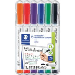 STAEDTLER 341WP6 - Marcador de pizarra blanca, 1 -2 mm, 6 colores