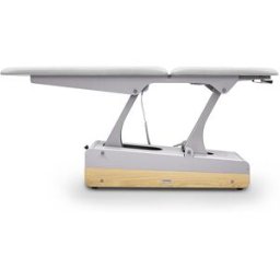 Camilla eléctrica SWOP 2L Starter Massage (color blanco): multidisciplinar, tapizado sin costuras, motor para regular altura y ruedas escamoteables