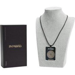 Dispositivo de protección frente a la radiación electromagnética PHIWAVES 5G Pendant. Incorpora tecnología Pranan basada en nanodiamantes. Colgante portátil diseñado para ofrecer protección personal frente a la exposició