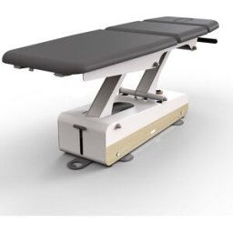 Camilla eléctrica de fisioterapia Swop 3 Pro Physio: tres cuerpos con cabecero corto, sección media motorizada, personalizable, tapizado sin costuras, con doble pistón, un modelo que cambia las reglas del juego