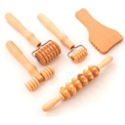 Kit de maderoterapia facial: ideal para el rejuvenecimiento (cinco elementos)